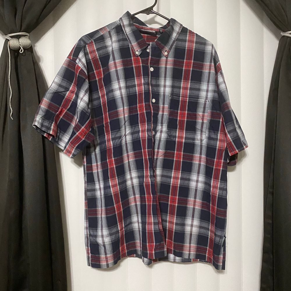 Burnside checkered red/blue button up